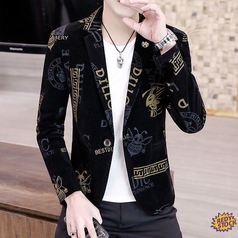 Black floral 2024 blazer men