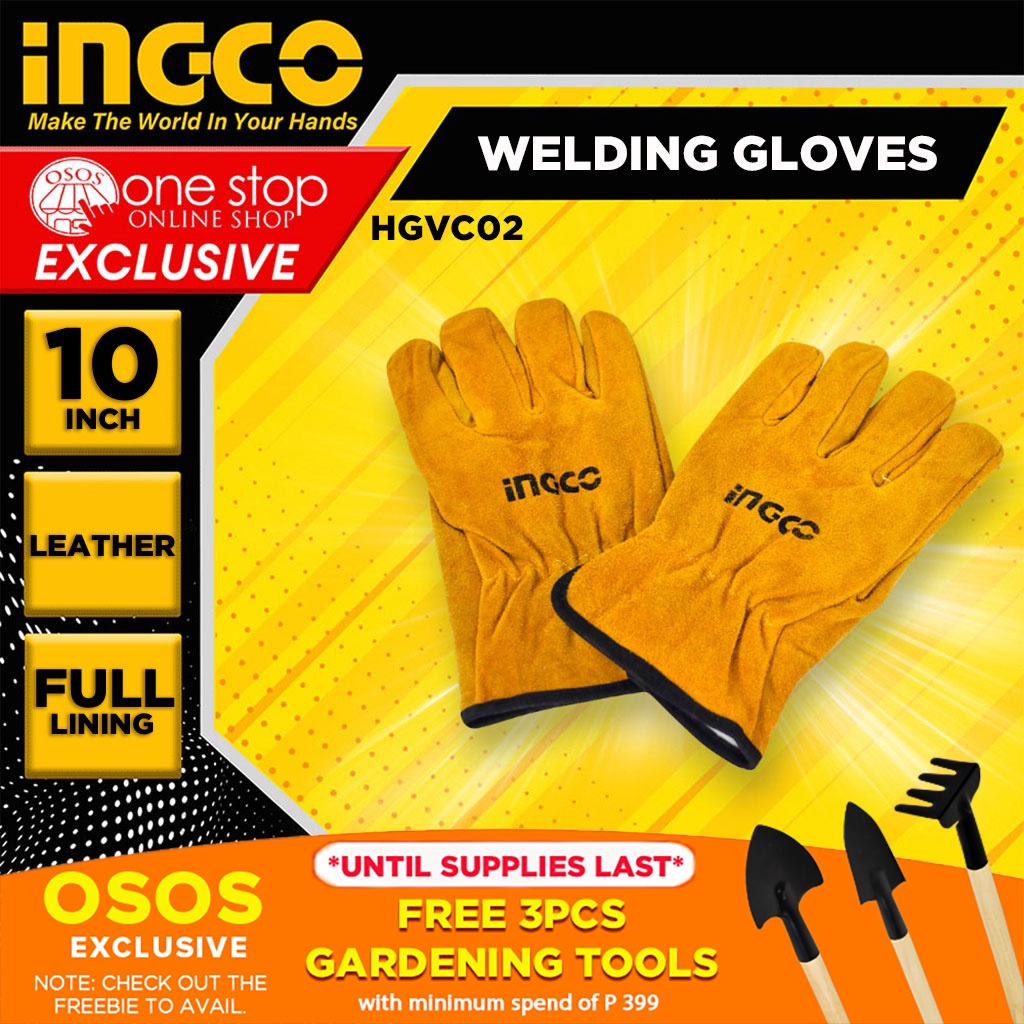 INGCO Leather Gloves 10" HGVC02 •OSOS• Shopee Malaysia