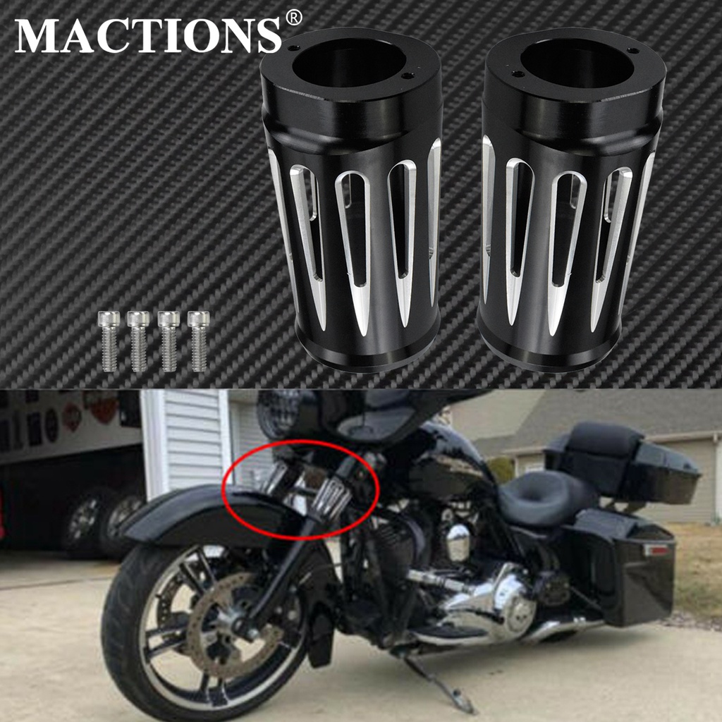 Motorcycle Front Fork Boot Slider Covers CNC Aluminum For Harley