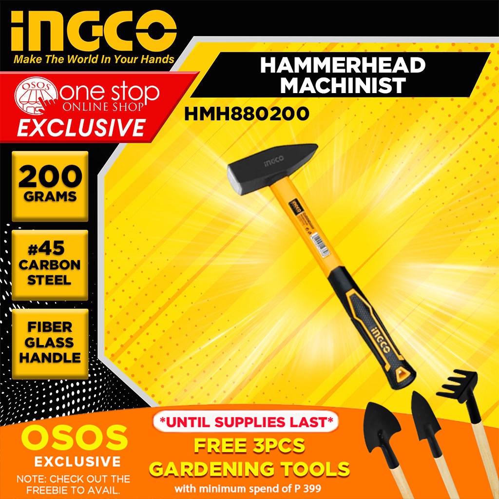 Ingco Carbon Steel Hammerhead Machinist Hammer 200g
