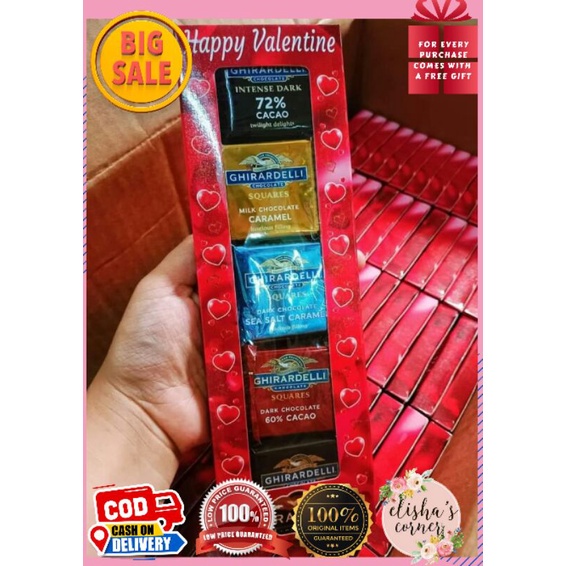 GHIRARDELLI VALENTINE'S CHOCOLATE ASSORTMENT CHOCOLATE (with FREEBIES