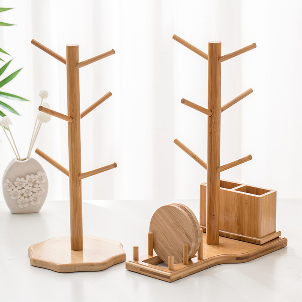 Bamboo Wood Desktop Cup Holder Cup Holder Wooden Cup Holder Creative