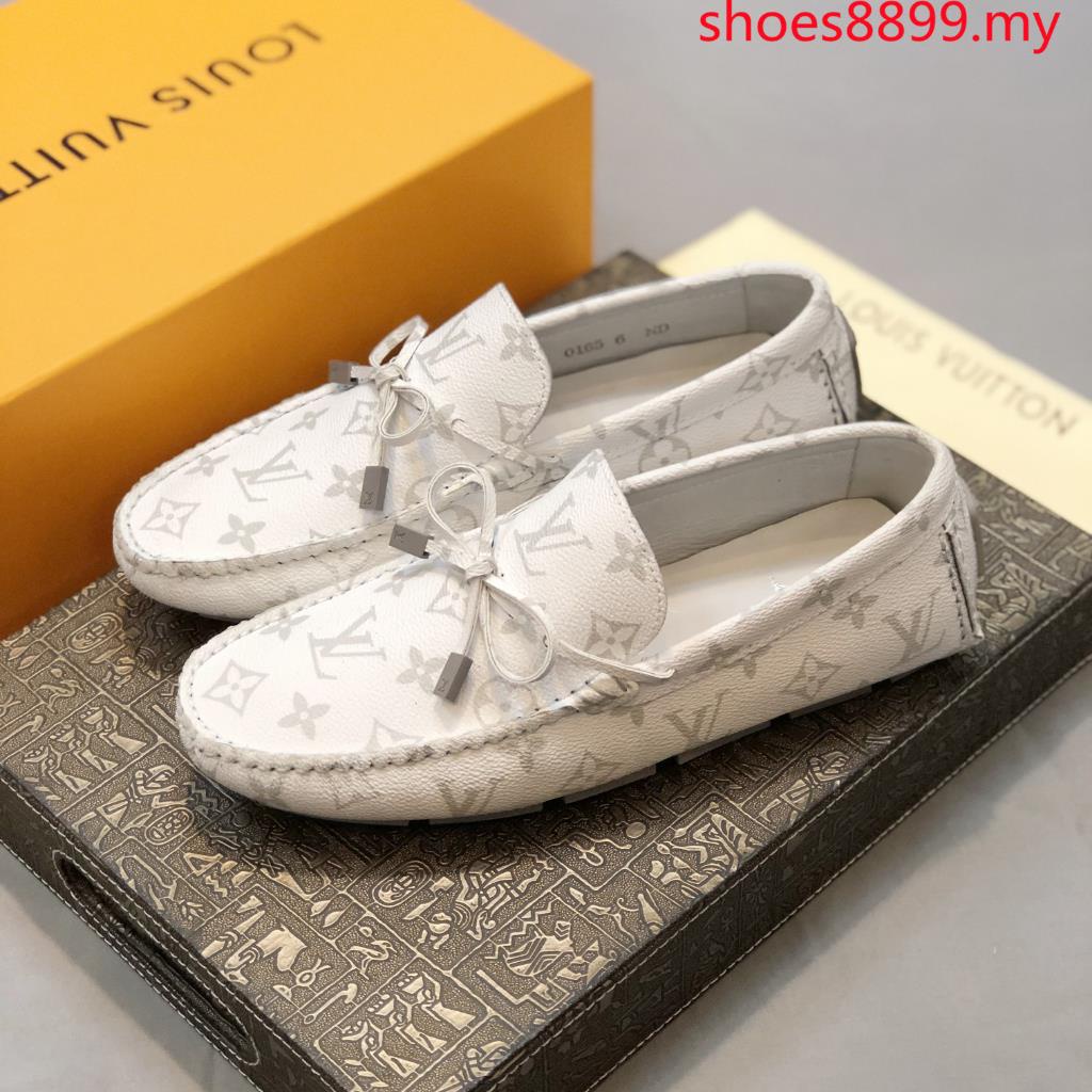 EUR SIZE] 2023 Original Quality LV white Casual Suit Shoes Louis Vuitton  Men's Classic Old Pattern Versatile Bean