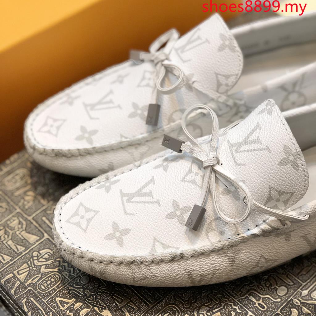 EUR SIZE] 2023 Original Quality LV white Casual Suit Shoes Louis Vuitton  Men's Classic Old Pattern Versatile Bean