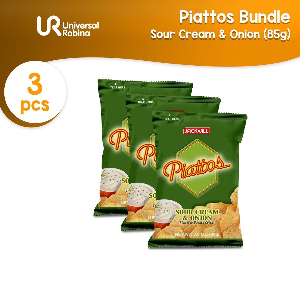 Piattos Sour Cream Flavored Potato Crisps 85g - 3 packs | Shopee Malaysia