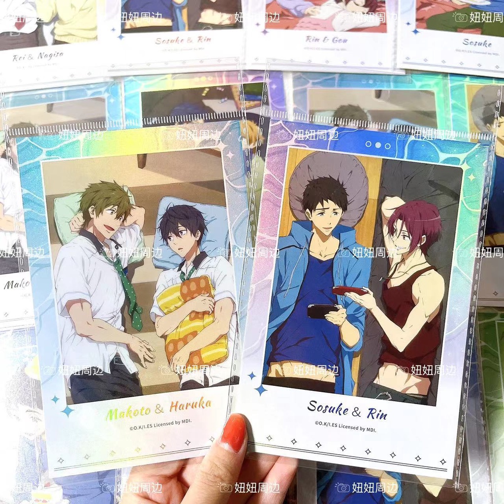 Ready Stock Free Men Swimming Club Photo Paper Nanase Haruka Rin Matsuoka Sosuke Yamazaki Card