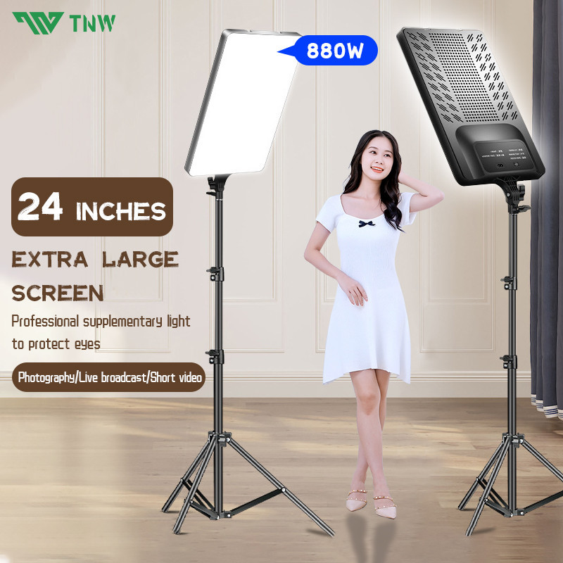 TNW 24Inch LED Video Light Panel Light With Tripod Ultra Brightness ...