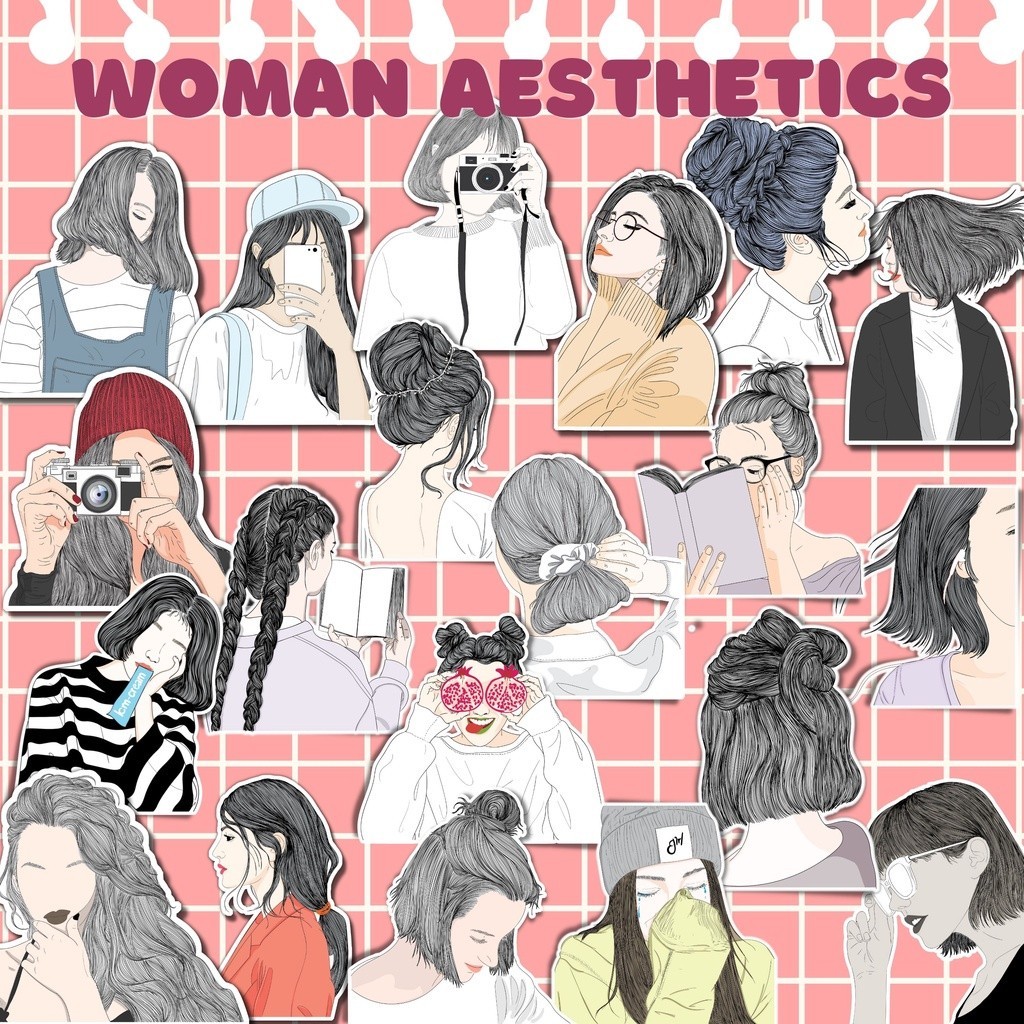 WOMAN AESTHETIC UT DIE CUT LAMINATED STICKERS | Shopee Malaysia
