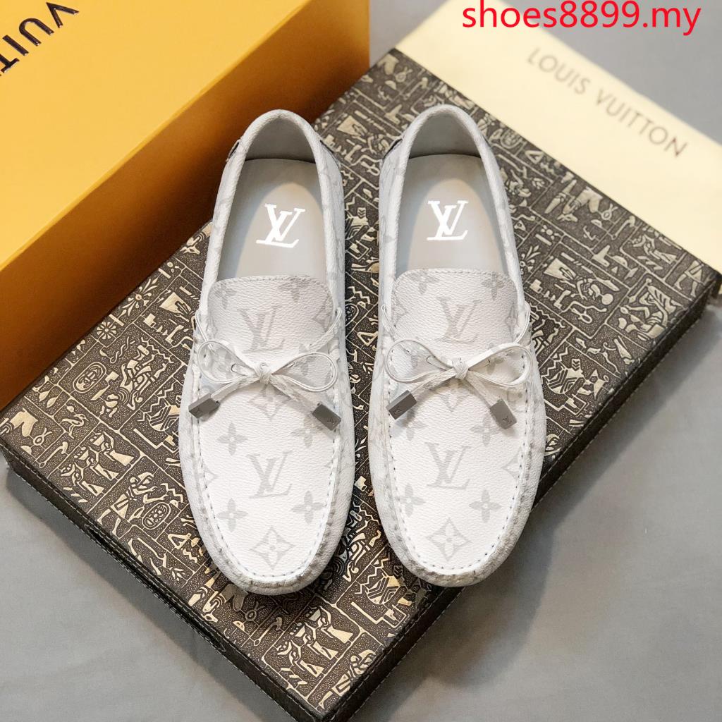 EUR SIZE] 2023 Original Quality LV white Casual Suit Shoes Louis Vuitton  Men's Classic Old Pattern Versatile Bean