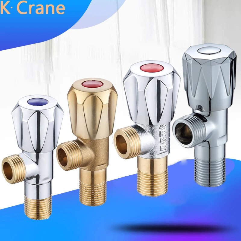 Toilet Flush Valve Bathroom Wall Mount Brass Water Stop Kitchen Sink ...