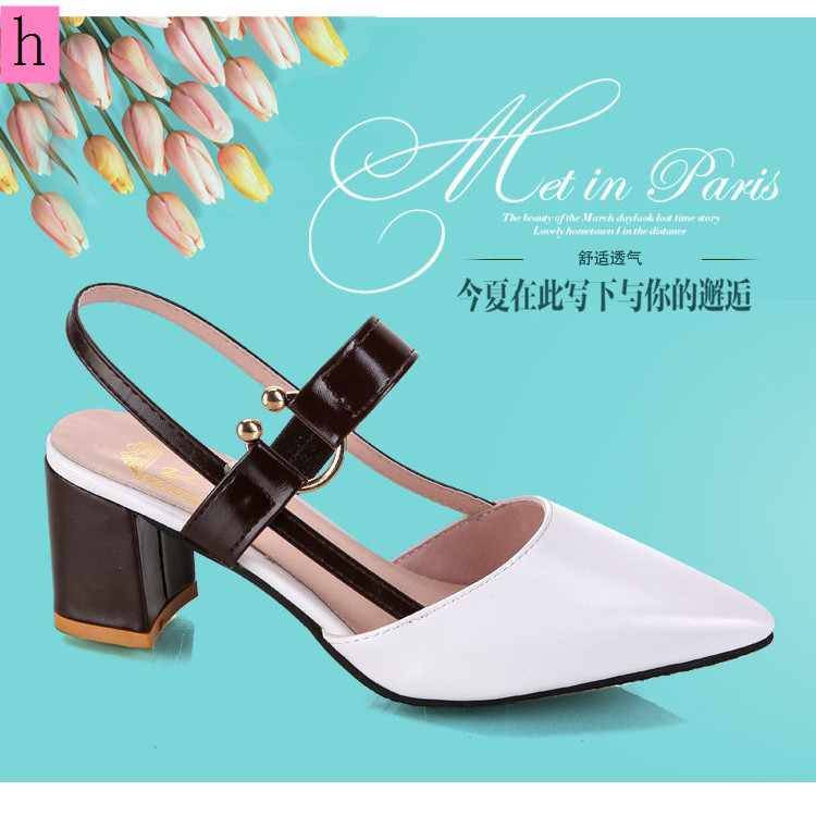 Korean Version Fashionable Thick Heel High Heel Sandals Women Summer Baotou All Match Shoes 2024 1858