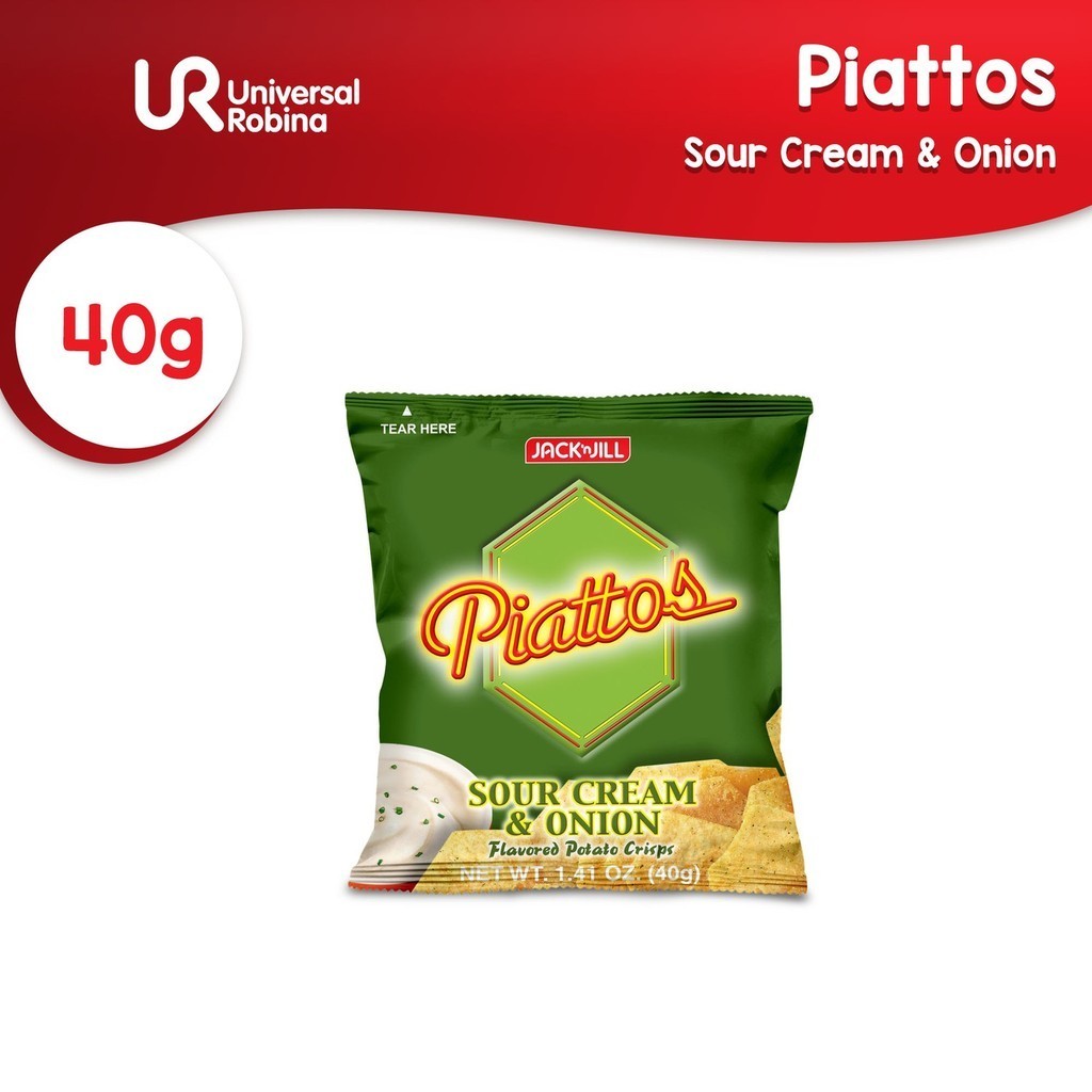 Piattos Sour Cream & Onion Flavored Potato Crisps 40g | Shopee Malaysia