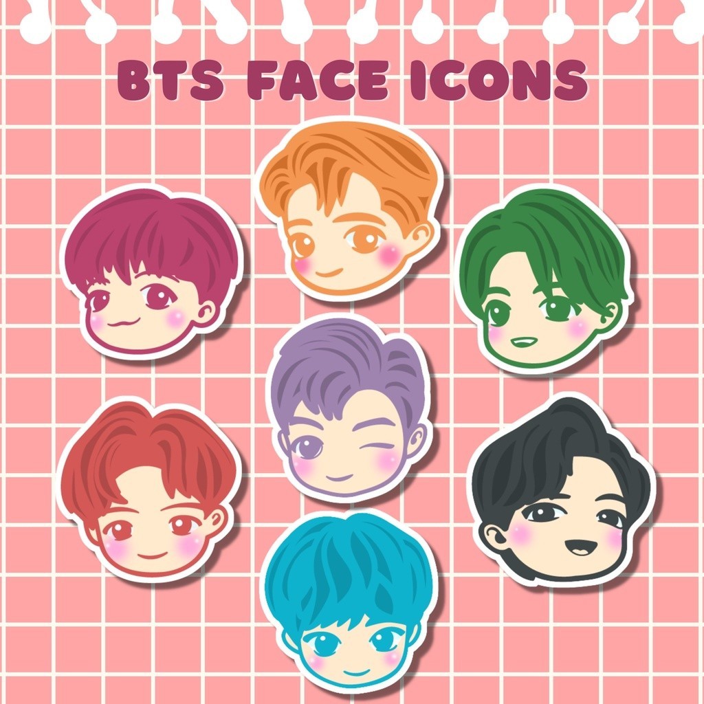 BTS KPOP FACE ICONS LAMINATED DIE CUT STICKERS | Shopee Malaysia