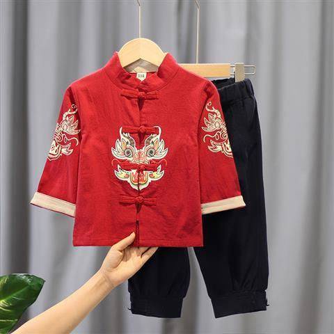 2024 CNY 唐装 Chinese New Year budak lelaki 2Pcs set baju dan seluar ...