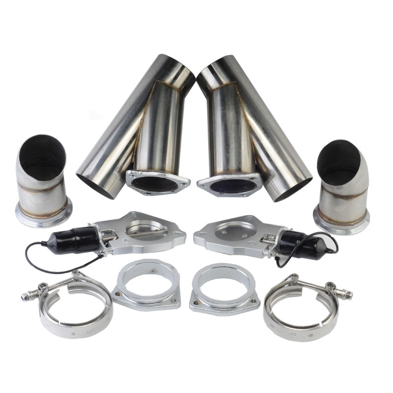 Performance Stainless Steel Y Pipe Cutout 1 Drag 2 Electric Exhaust