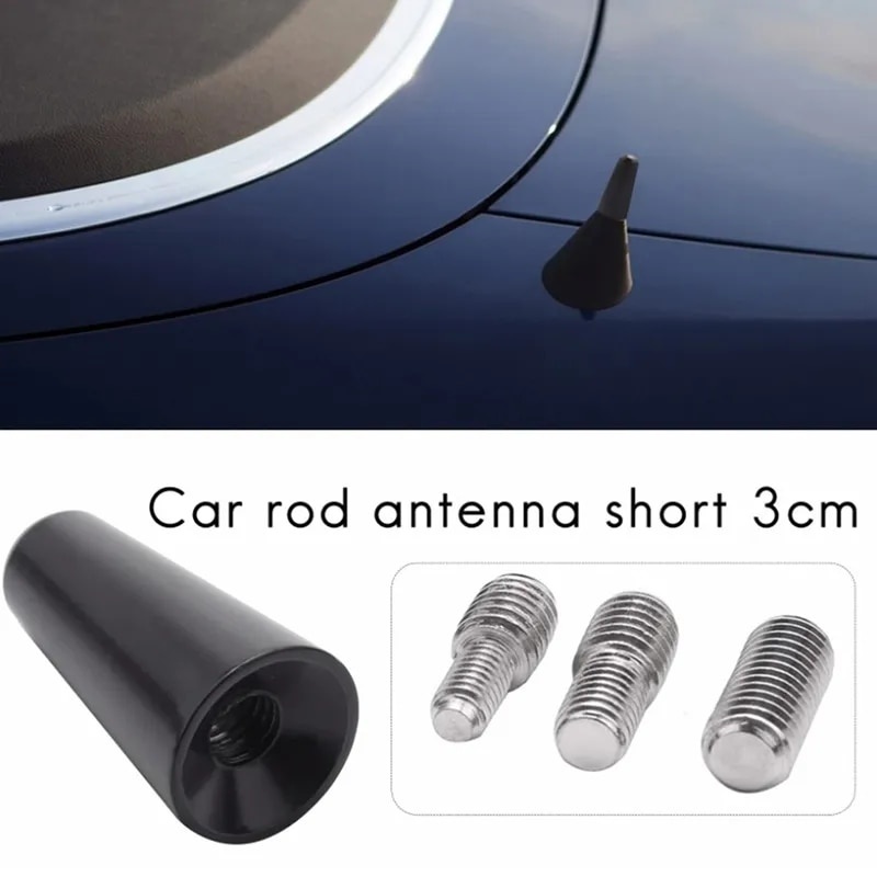 Antenne Mini 3 Cm Noir Pour Autoradio - Compatible Avec De Nombreux Véhicules - Universel