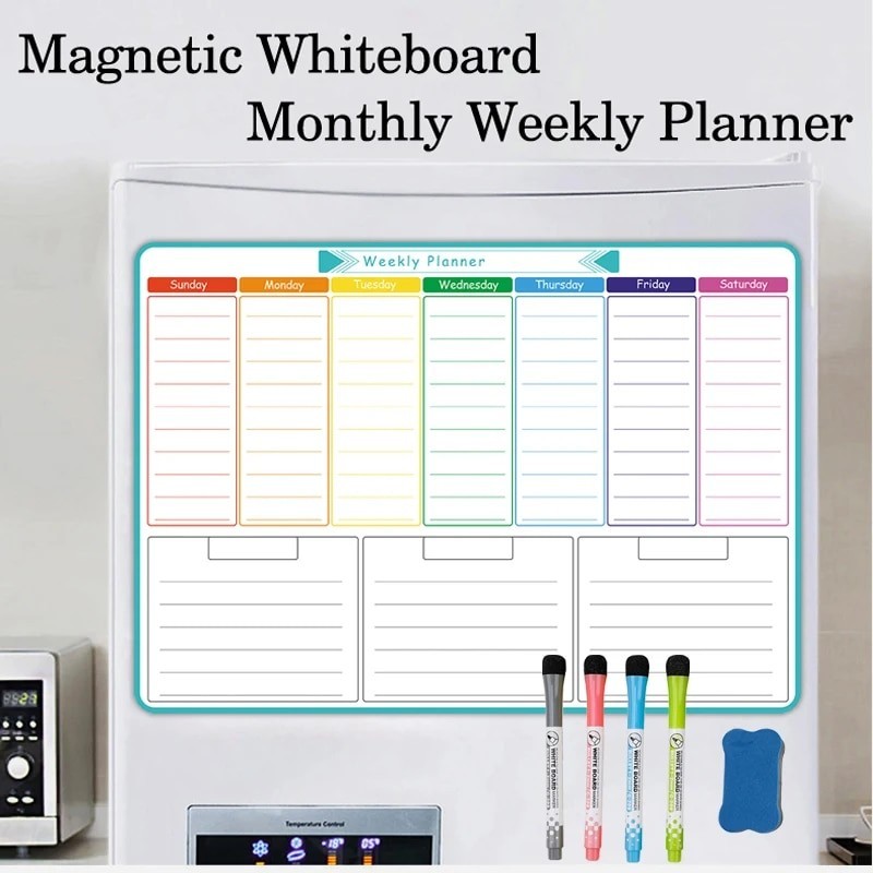 A3 Size Monthly Planner Dry Erase Board Fridge Magnetic Calendar ...