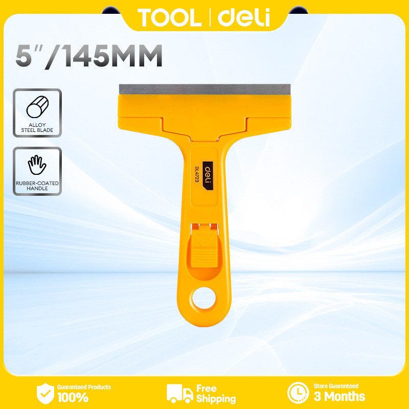 Deli Tool Cleaning Scraper 145mm with 10 Blades (Yellow) | Shopee Malaysia