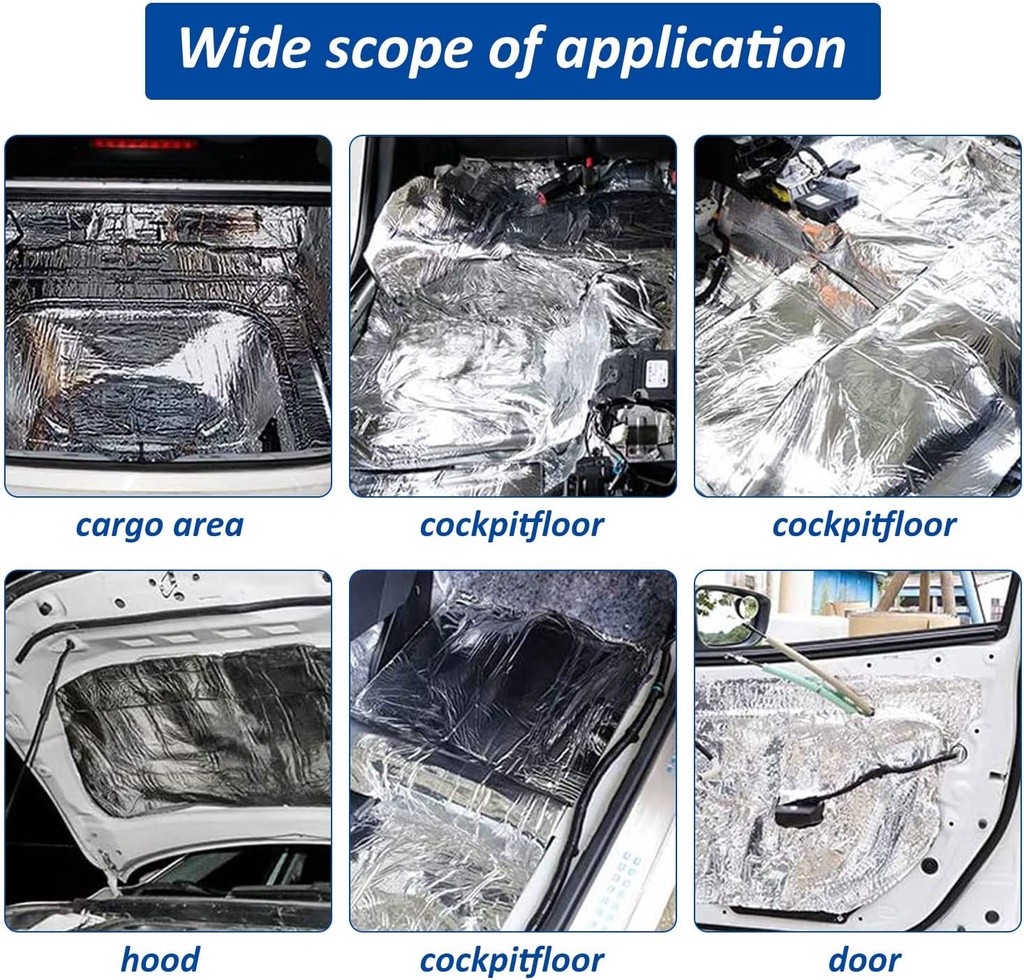 15/20MM Car Sound Proofing Heat Insulation Aluminum,Vehicle Hood Engine ...