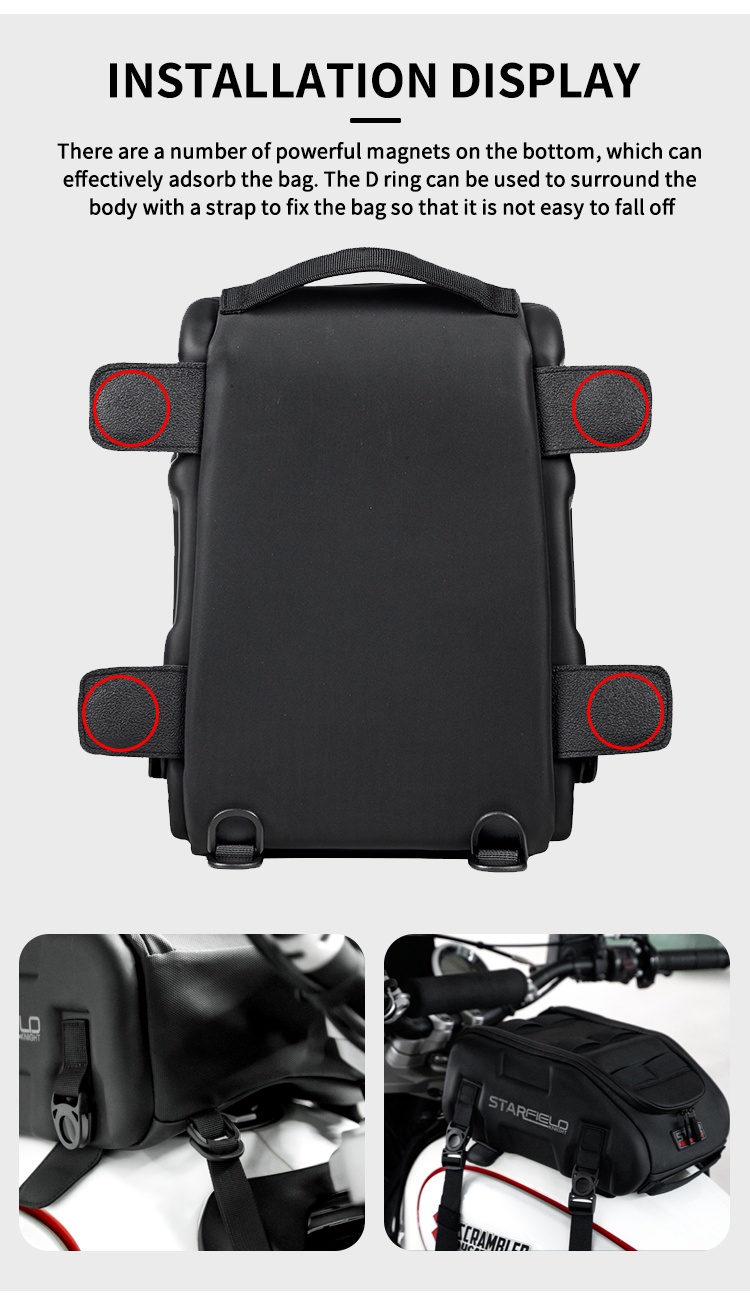 Waterproof Motorcycle Back Seat Bag Fuel Tank Bag Multifunction Moto ...