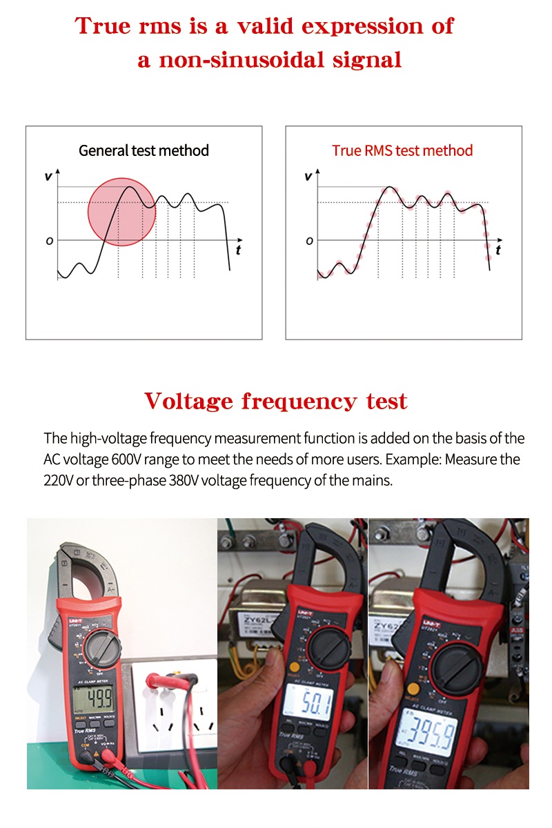 UNI-T UT201+ UT202+ UT202A+ UT203+ UT204+ 400-600A Digital Clamp Meter ...
