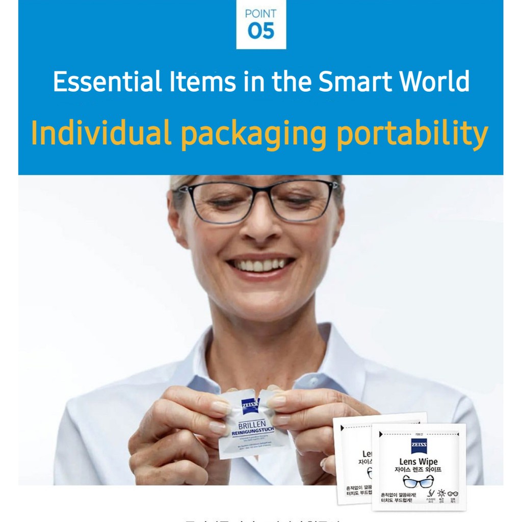 ZEISS Lens Wipes AlcoholFree American Sales No.1 Glasses Eyeglasses