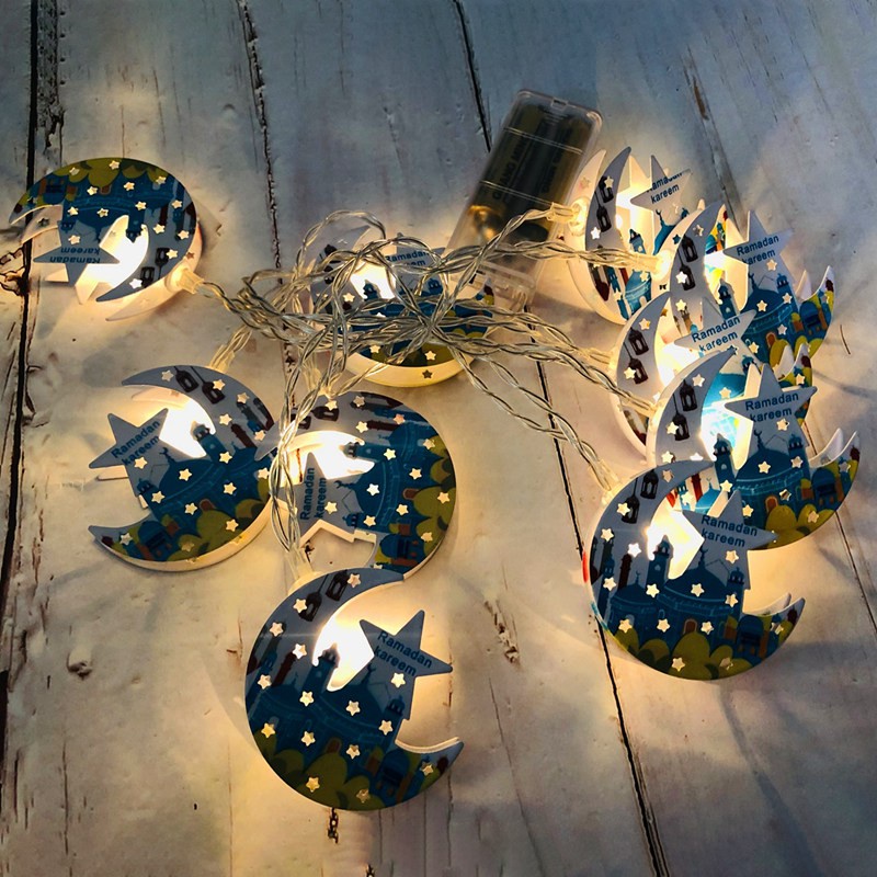 Ramadan Decorations raya Moon Star Led String Lights EID Mubarak Decor ...