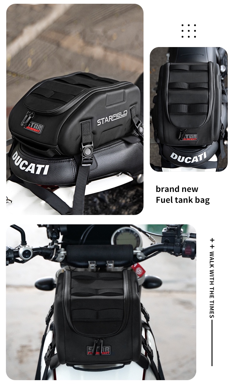 Waterproof Motorcycle Back Seat Bag Fuel Tank Bag Multifunction Moto ...