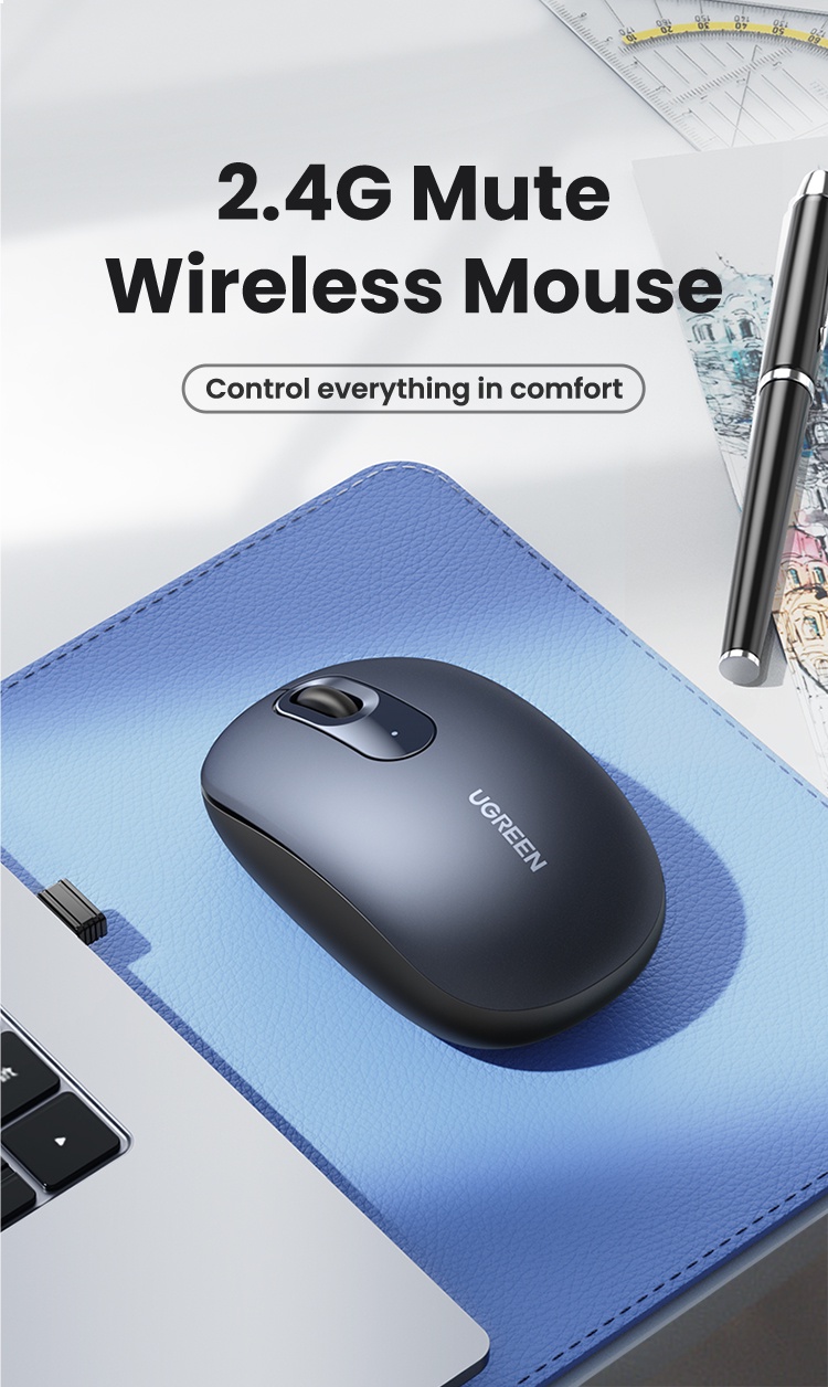 UGREEN Wireless Mouse 2.4G Silent Computer Mouse with USB Receiver ...