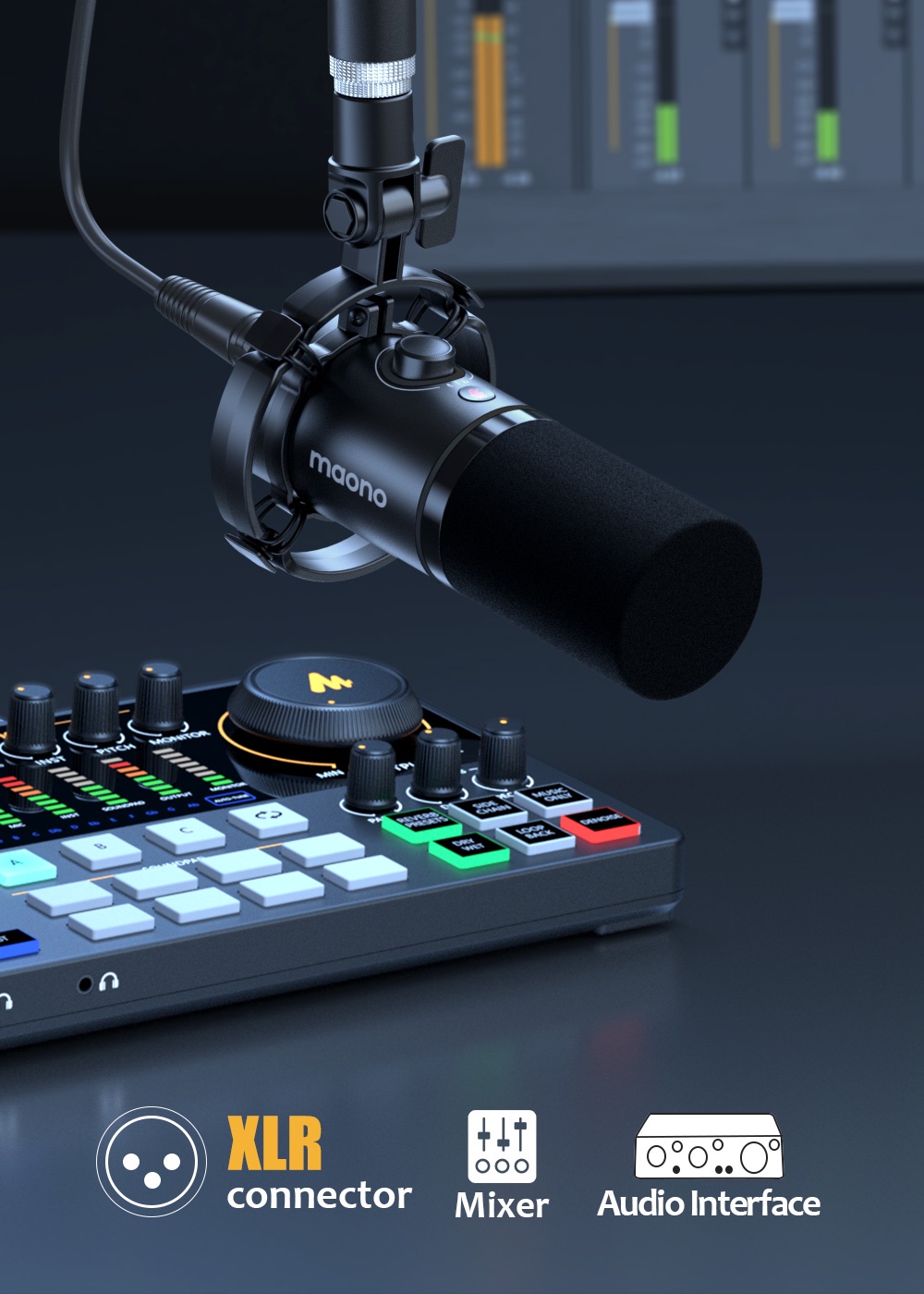Maono PD200X Podcast Mic Mikrofon Dinamik USB/XLR Dual Mode Mikrofon ...