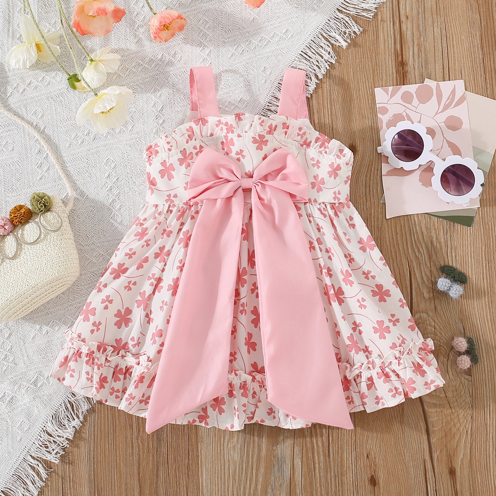 Baby Girl Dress Summer Bow Sun Princess Dress Korean Style Foreign