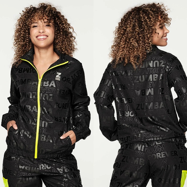 New Zumba Fitness Bright And Bold Zip Up Zumba Forever Track