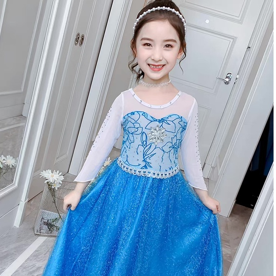 Girls Dress Elsa Dress Cosplay Party Vestidos Snow Queen Princess Dress