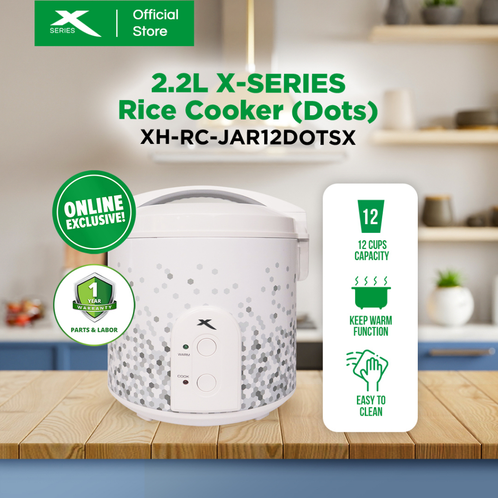 X-SERIES 2.2L Rice Cooker 12 Cups Jar Type with Keep Warm Function ...