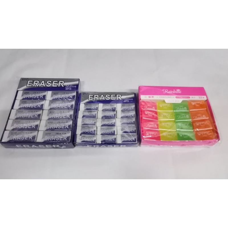 WHITE AND COLORED ERASER (SOLD PER BOX) Shopee Malaysia