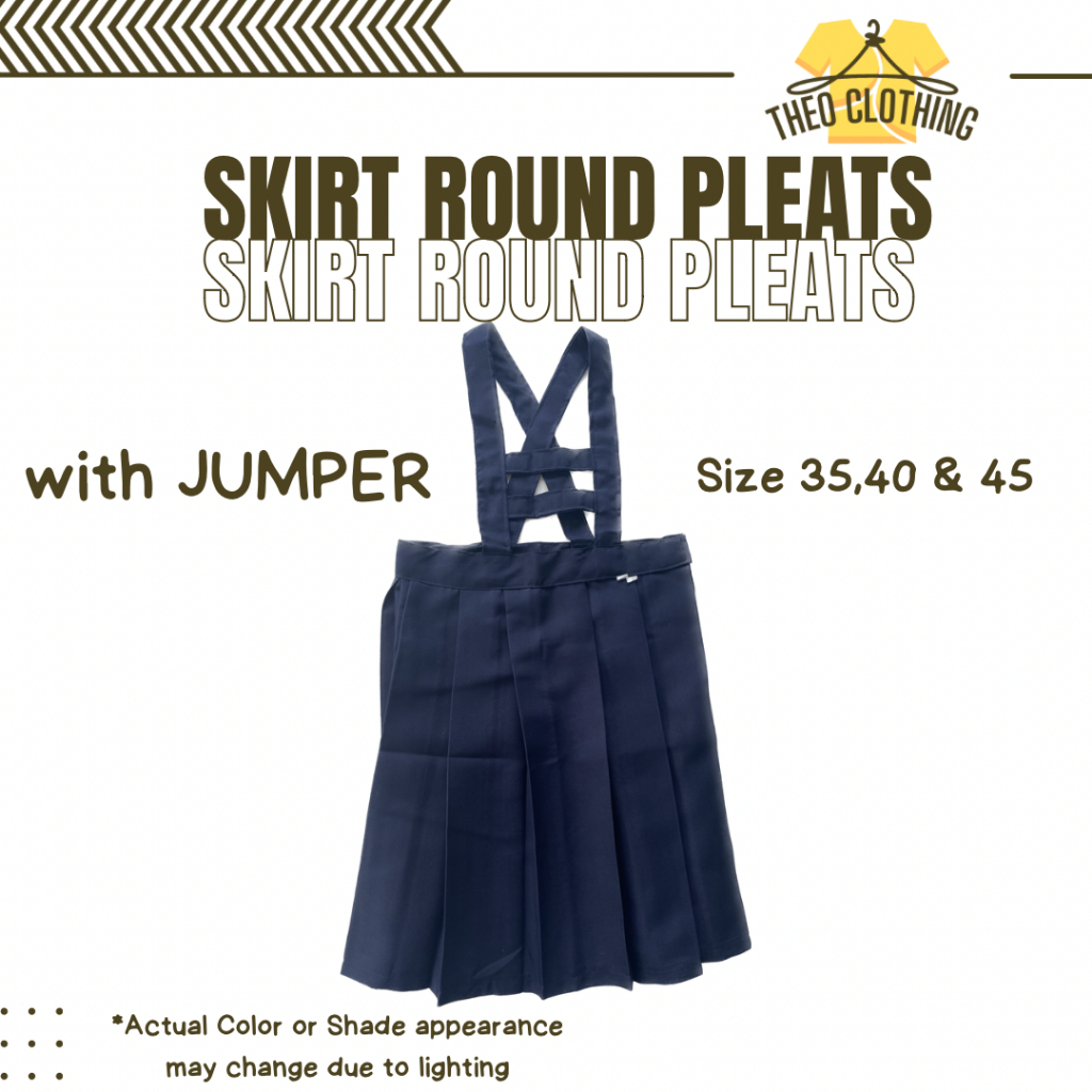 School Uniform Palda | Skirt Round Pleats with Jumper | Navy Blue ...