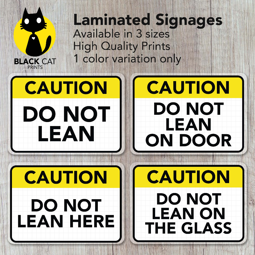 Do Not Lean Signs / Laminated Signages / Sign Boards | Shopee Malaysia