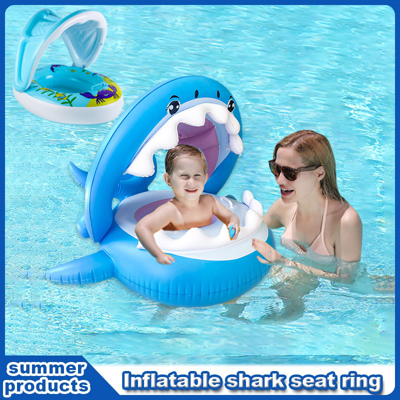 Baby Floater Swimming Inflatable Sunshade Detachable Shark Seat Children Floating for 15 Years