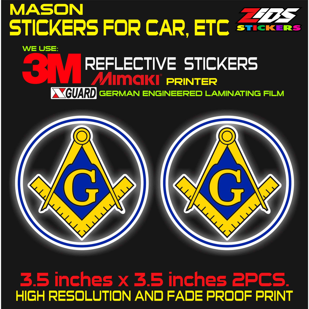 mason freemason logo 3M reflective laminated sticker for cars ...