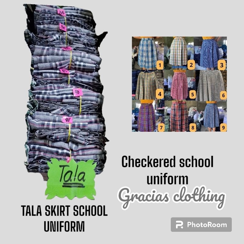 CHECKERED SKIRT TALA SCHOOL UNIFORM QUALITY KATRINA FABRIC KATRINA FABRIC Shopee Malaysia