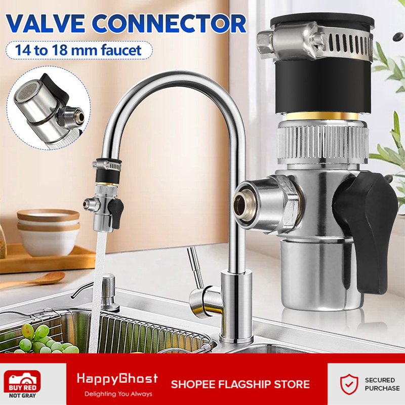 Tube Connector Faucet Adapter Diverter Valve Counter Top Water Filter ...
