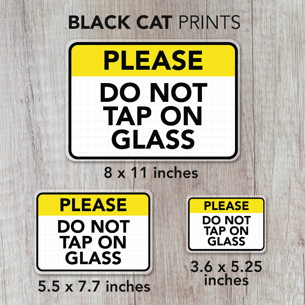 Do Not Tap On Glass Sign / Laminated Signage / Sign Board | Shopee Malaysia