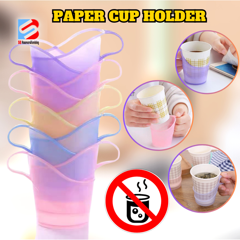Creative Plastic cup Handle Disposable Paper Cup Holder Non Slip Heat
