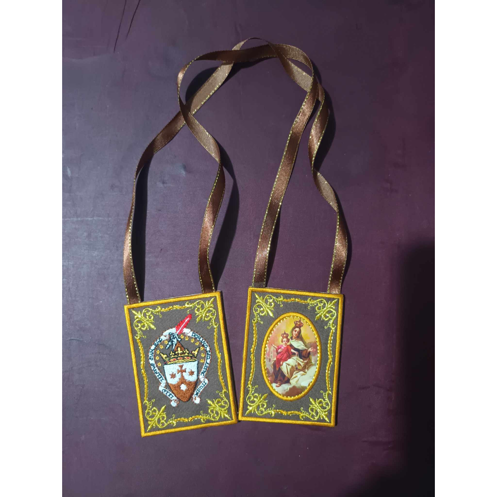 Premium GOLD Brown Scapular of Our Lady of Mount Carmel TS23 107,108 ...