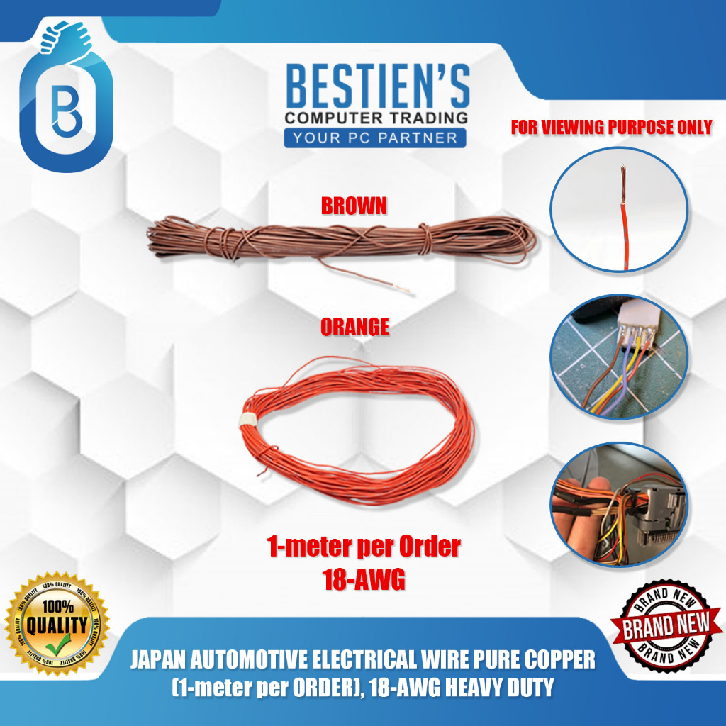 JAPAN AUTOMOTIVE ELECTRICAL WIRE PURE COPPER (1meter per ORDER), 18
