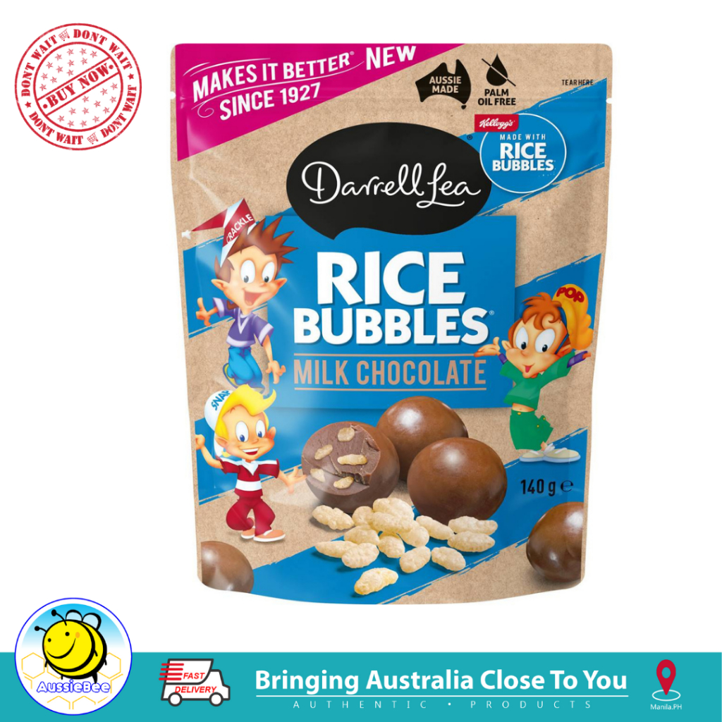 Darrell Lea Rice Bubbles Milk Chocolate Balls 140g (expiry 01/30/2024 ...