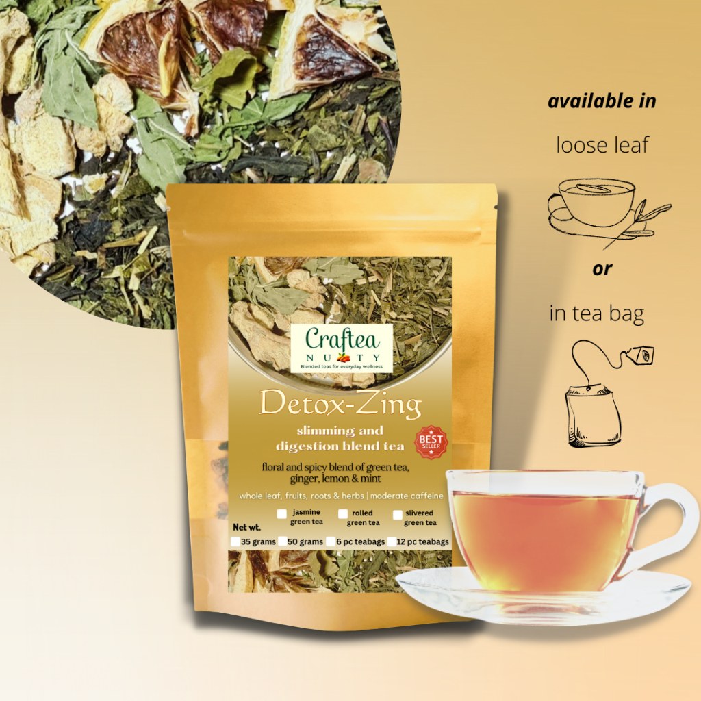 Loose Leaf Tea Blend Green tea with ginger and dried lemon tea