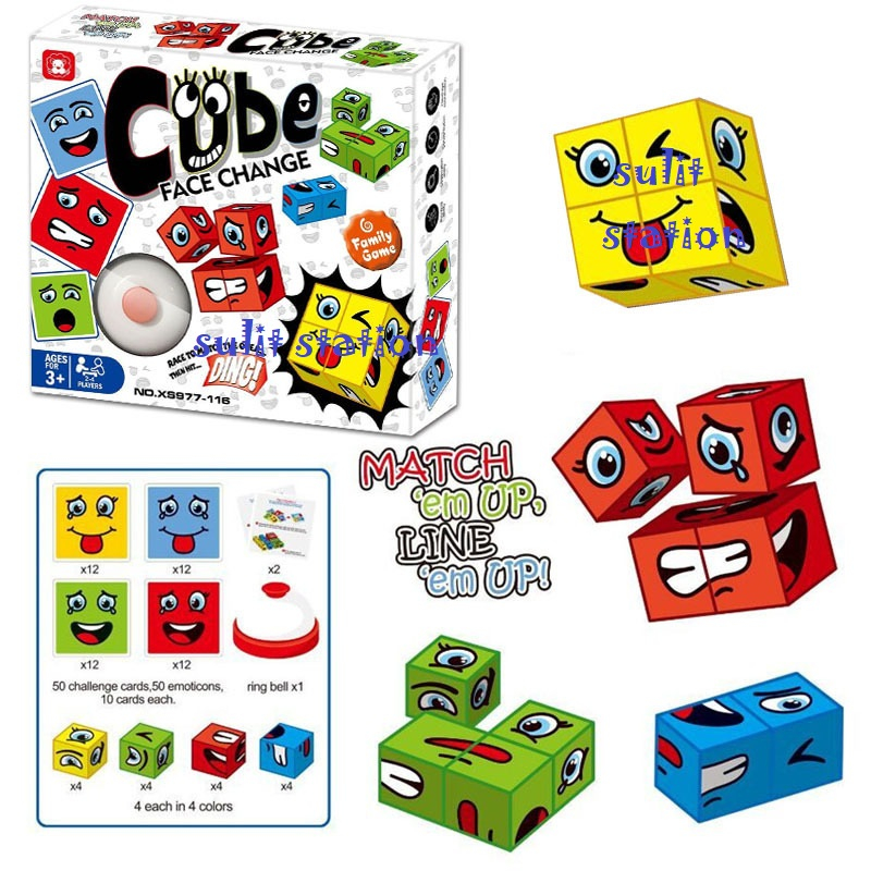 INSIDE OUT CUBE FACE EMOJI EMOTICON EMOTION CHALLENGE FIBBER LIAR BOARD ...