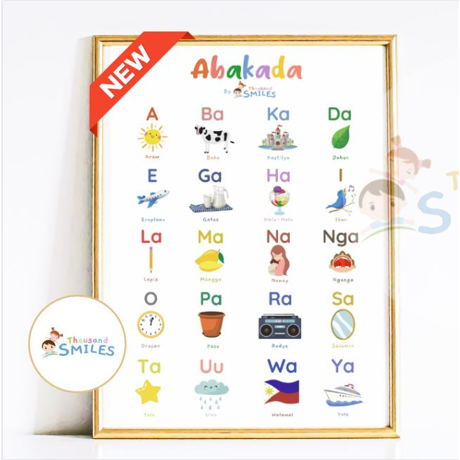 ABAKADA Chart Laminated Wall Poster A4 size for Kids Educational ...