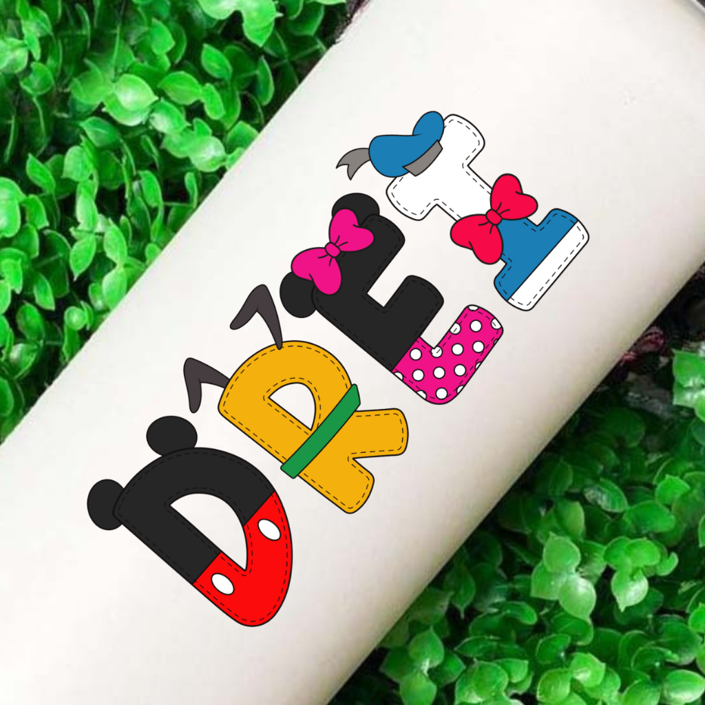 Personalized Mickey Mouse Waterproof Vinyl Name Sticker Decal for ...